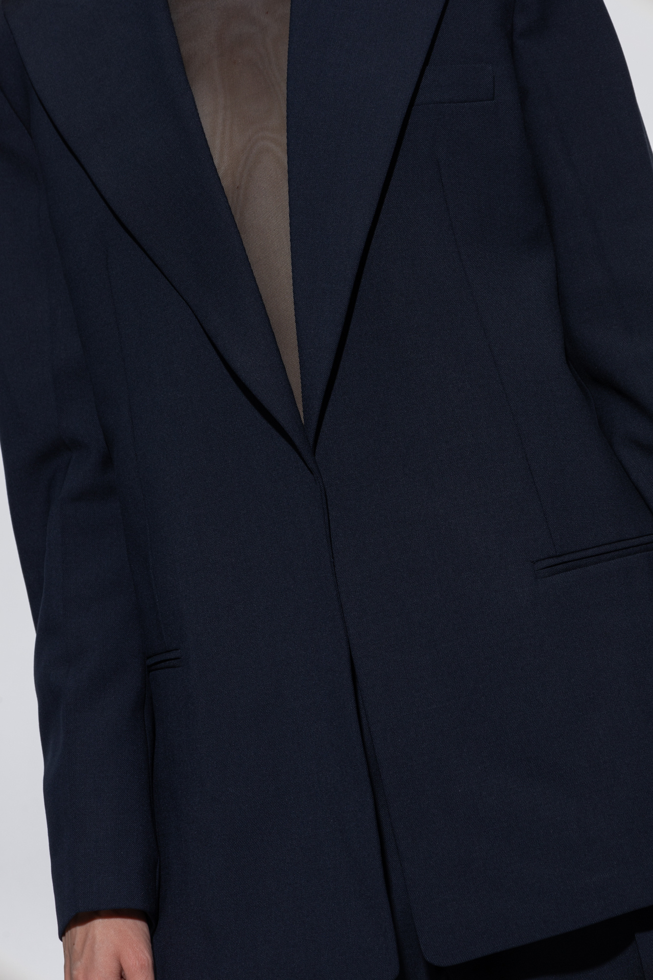 Helmut Lang 3 Button Single discount Breasted Blazer Navy Blue Size 40